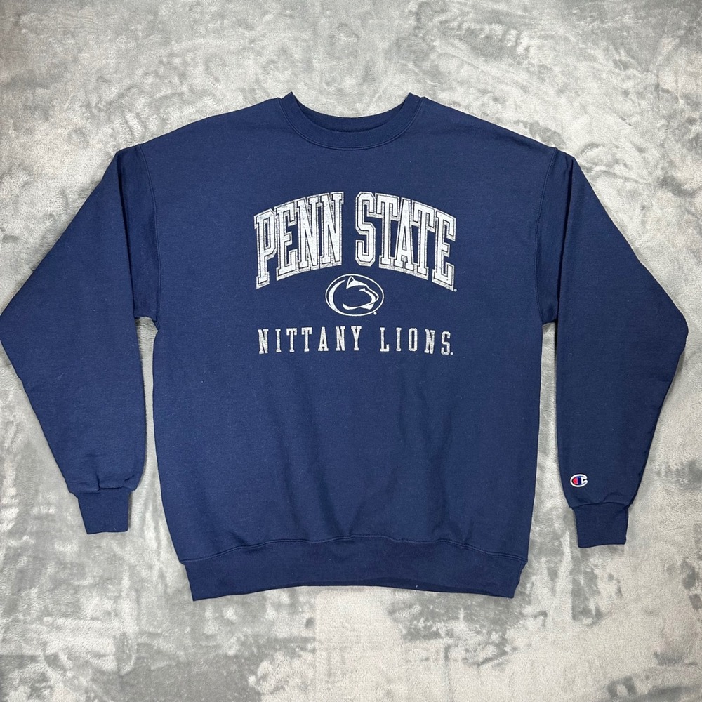 Champion Penn State Nittany Lions Sweatshirt Navy Blue Crewneck J721E Large